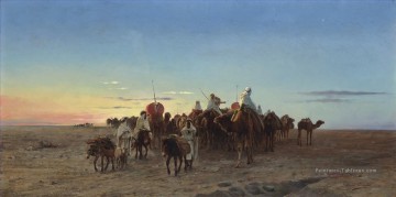  en - La caravane au crépuscule Eugène Girardet Orientalist